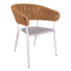 Τραπεζαρία Nares-Raven A σετ 5τεμ  λευκό αλουμίνιο και plywood σε φυσική απόχρωση 140x80x72.5εκ - Pakobazaar