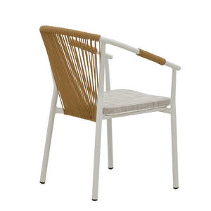 Τραπεζαρία Nares-Convince A σετ 5τεμ  λευκό αλουμίνιο και plywood σε φυσική απόχρωση 140x80x72.5εκ - Pakobazaar
