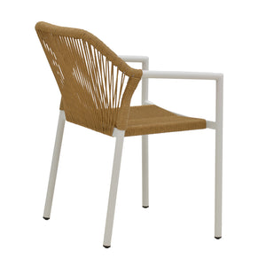 Τραπεζαρία Nares-Lush A σετ 5τεμ  λευκό αλουμίνιο και plywood σε φυσική απόχρωση 140x80x72.5εκ - Pakobazaar