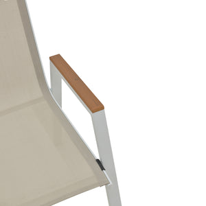 Τραπεζαρία Synergy-Azelie σετ 3τεμ  λευκό αλουμίνιο και plywood σε φυσικό χρώμα 80x80x74εκ - Pakobazaar