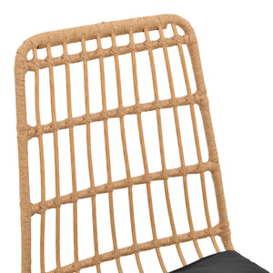 Τραπεζαρία Naoki U σετ 5τεμ  rattan pe σε φυσική απόχρωση και μαύρο μέταλλο 80x80x78εκ - Pakobazaar