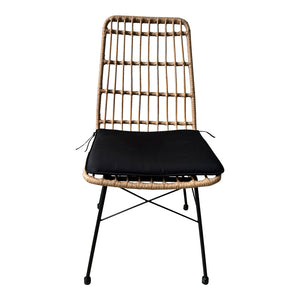 Τραπεζαρία Naoki U σετ 5τεμ  rattan pe σε φυσική απόχρωση και μαύρο μέταλλο 160x90x78εκ - Pakobazaar
