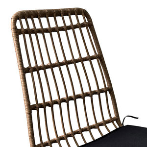 Τραπεζαρία Naoki U σετ 5τεμ  rattan pe σε φυσική απόχρωση και μαύρο μέταλλο 160x90x78εκ - Pakobazaar