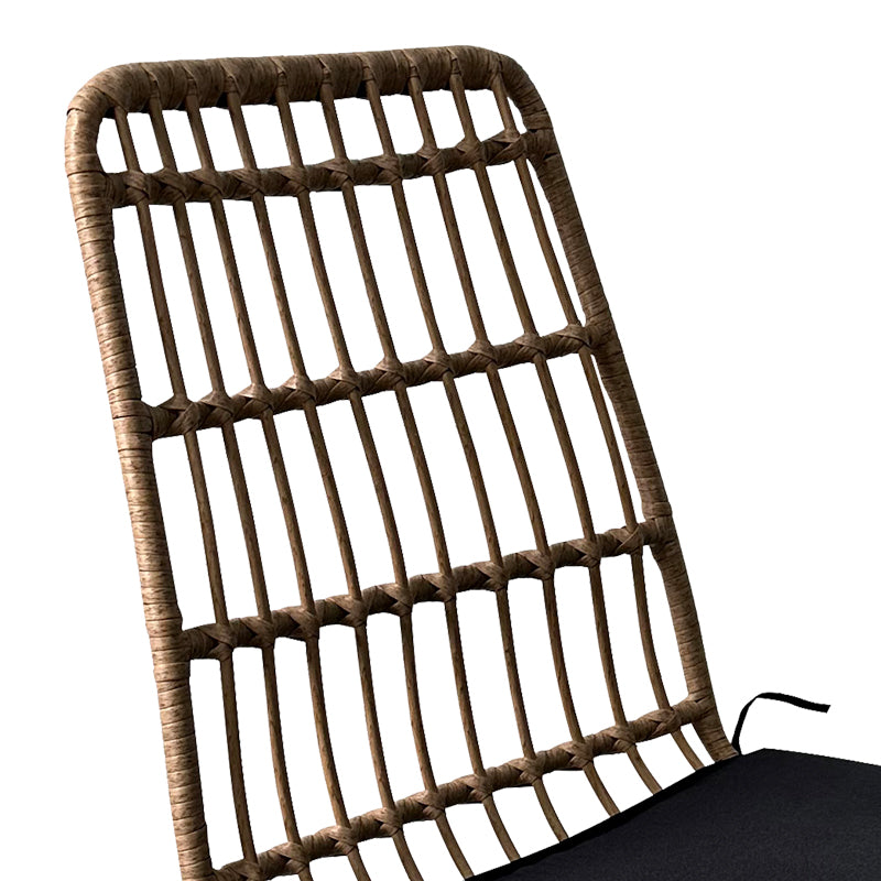Τραπεζαρία Naoki U σετ 5τεμ  rattan pe σε φυσική απόχρωση και μαύρο μέταλλο 160x90x78εκ - Pakobazaar