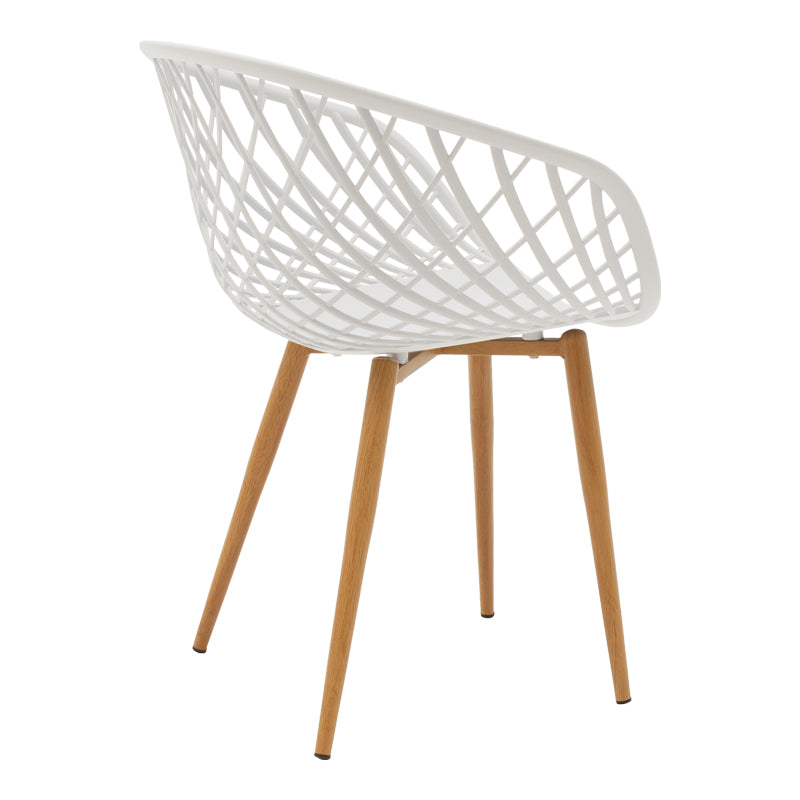 Τραπεζαρία Ezra-Natali  σετ 5τεμ pp-mdf σε λευκή-φυσική απόχρωση 80x80x76εκ - Image 3