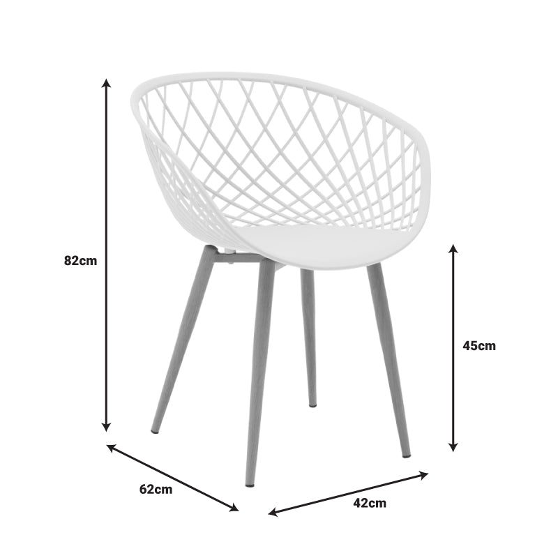 Τραπεζαρία Ezra-Julita  σετ 3τεμ pp-mdf σε λευκό/γκρι με φυσική απόχρωση πόδια Φ80x73εκ - Pakobazaar