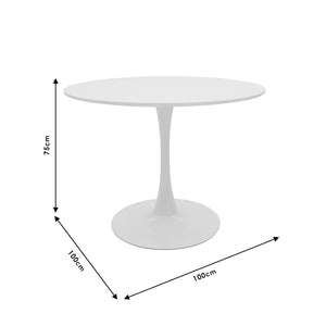 Τραπεζαρία Ezra-Balou  σετ 5τεμ pp-mdf λευκό Φ100x73εκ - Image 7