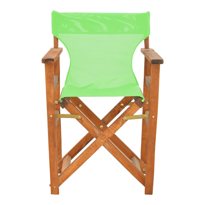 Καρέκλα-πολυθρόνα σκηνοθέτη Kompa  μασίφ ξύλο οξιάς καρυδί-πανί λαχανί - Pakobazaar
