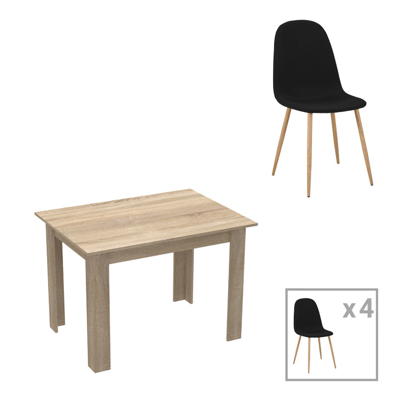 Τραπεζαρία Manka-Bella  σετ 5τεμ σε sonoma απόχρωση 110x80x70εκ - Pakobazaar