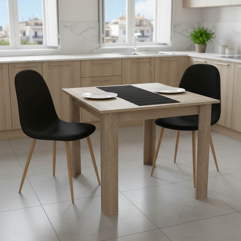 Τραπεζαρία Manka I-Bella  σετ 3τεμ σε sonoma truffle απόχρωση 80x80x77εκ - Pakobazaar