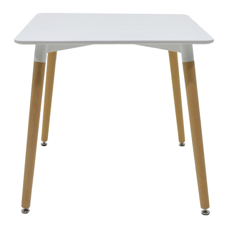 Τραπεζαρία Bella-Natali  σετ 3τεμ MDF λευκό-πόδια φυσικό 80x80x76εκ