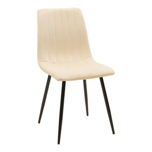 Τραπεζαρία Natali-Noor  σετ 5τεμ MDF λευκό-μπεζ-μαύρο 120x80x76εκ - Pakobazaar
