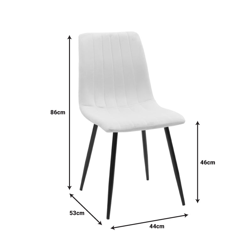 Τραπεζαρία Natali-Noor  σετ 5τεμ MDF λευκό-μπεζ-μαύρο 120x80x76εκ - Pakobazaar