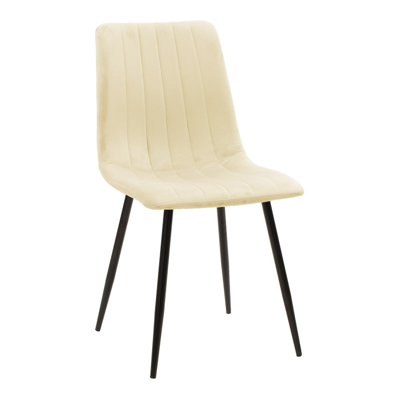 Τραπεζαρία Natali-Noor  σετ 5τεμ MDF λευκό-μπεζ ύφασμα 120x80x76εκ - Image 2