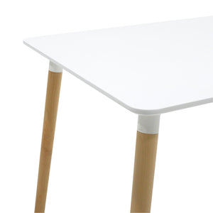 Τραπεζαρία Natali-Noor  σετ 5τεμ MDF λευκό-μπεζ ύφασμα 120x80x76εκ - Image 7