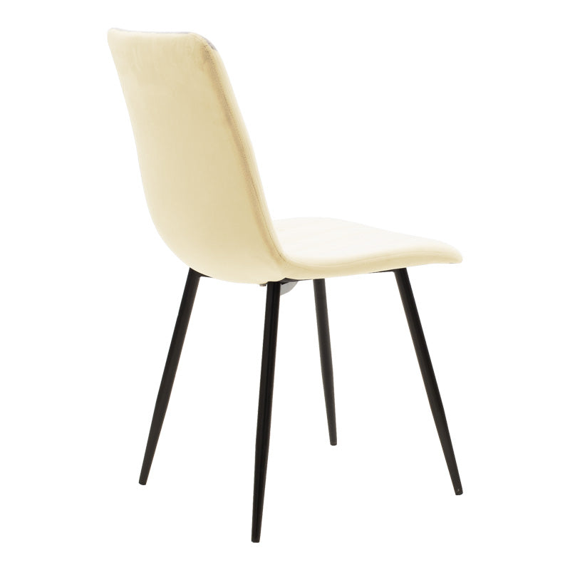 Τραπεζαρία Natali-Noor  σετ 5τεμ MDF μαύρο-μπεζ ύφασμα 120x80x76εκ - Pakobazaar