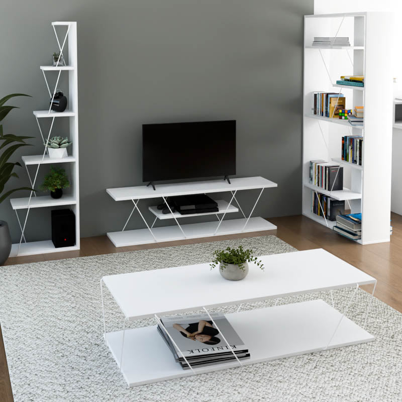 Φοιτητικό πακέτο επίπλων σαλονιού Tars  λευκό σετ 4τεμ - Image 1