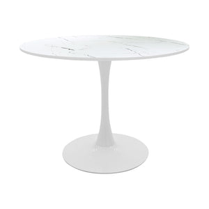 Τραπεζαρία Balou-Parker  σετ 5τεμ λευκό Φ100x73εκ - Pakobazaar