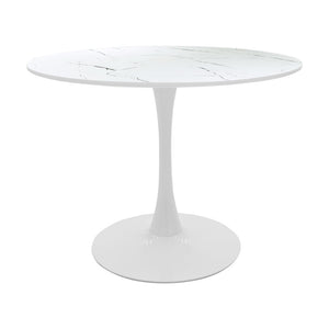 Τραπεζαρία Balou-Parker  σετ 5τεμ λευκό-μπεζ Φ100x73εκ - Pakobazaar