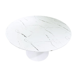 Τραπεζαρία Balou-Parker  σετ 5τεμ λευκό-μπεζ Φ100x73εκ - Pakobazaar