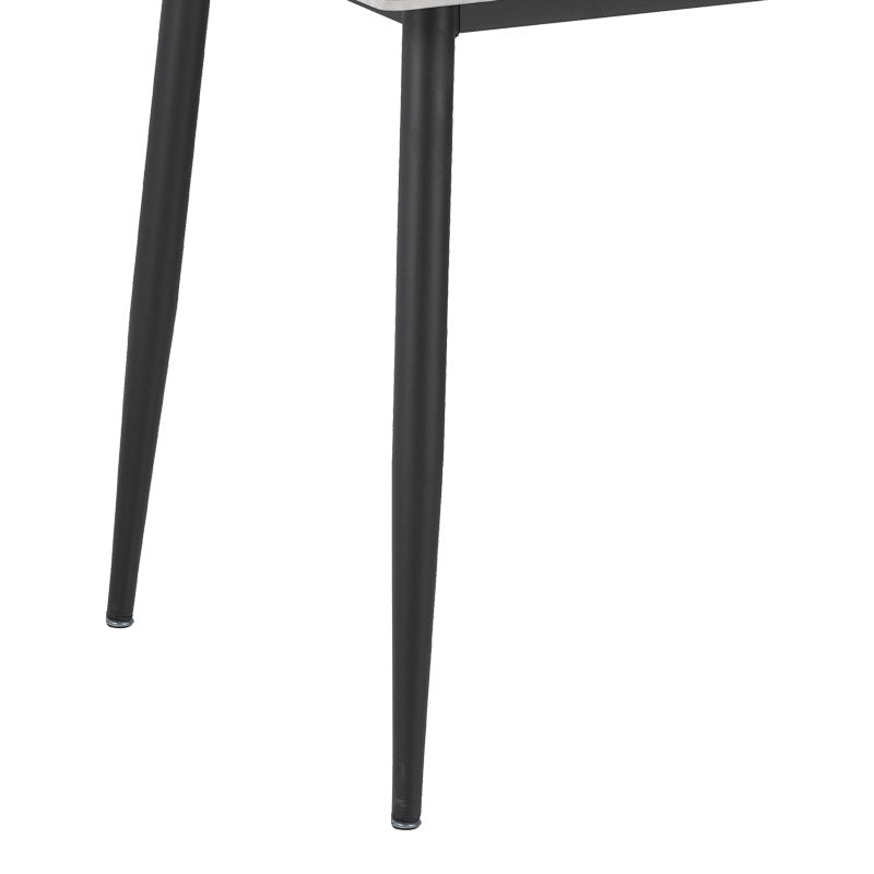 Τραπεζαρία Gustas-Renish  σετ 7τεμ γκρι μαρμάρου -μπουκλέ γκρι 160x80x75εκ