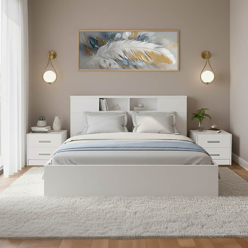 Σετ Κρεβατοκάμαρας Olympus White με Κρεβάτι 140x200εκ Σετ 3τεμ - Pakobazaar