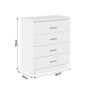 Σετ Κρεβατοκάμαρας Olympus White με Κρεβάτι 140x200εκ Σετ 4τεμ - Pakobazaar