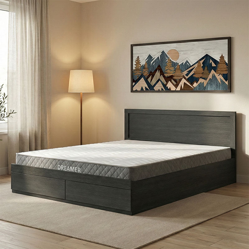 Κρεβάτι με στρώμα και συρτάρι Olympus-Dreamer  wenge 160x200εκ - Pakobazaar