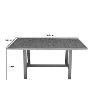 Τραπεζαρία Malibu  μασίφ ξύλο ακακίας 180x90x75εκ Σετ 7τεμ - Pakobazaar