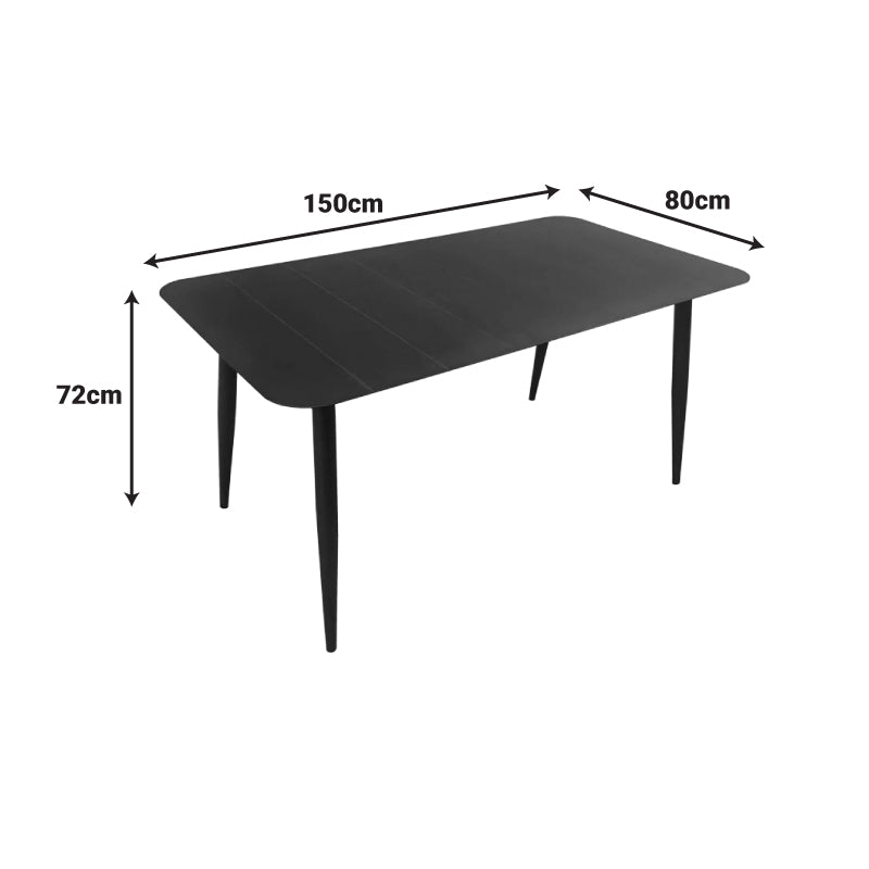 Τραπεζαρία Heven Vista  σετ 7τεμ μαύρο αλουμίνιο 150x80x72εκ