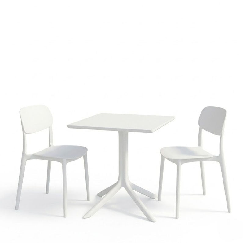 Τραπεζαρία Groovy Berdian  σετ 3τεμ λευκό PP 60x60x76εκ - Pakobazaar