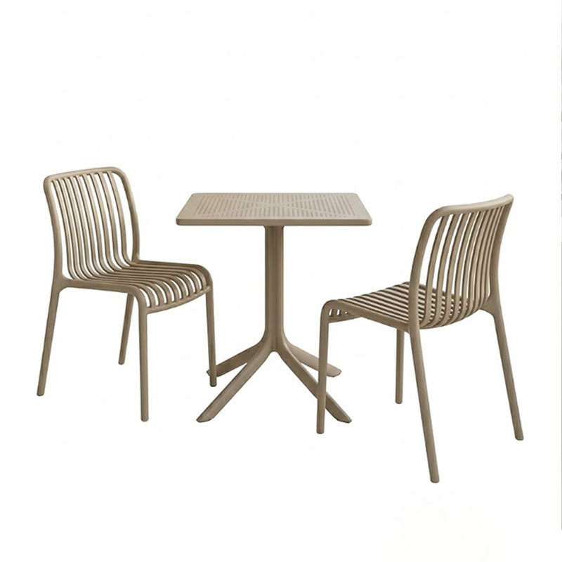 Τραπεζαρία Groovy Zoi  σετ 3τεμ cappuccino PP 60x60x76εκ - Pakobazaar