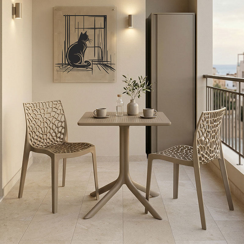 Τραπεζαρία Groovy Hush  σετ 3τεμ cappuccino PP 60x60x76εκ