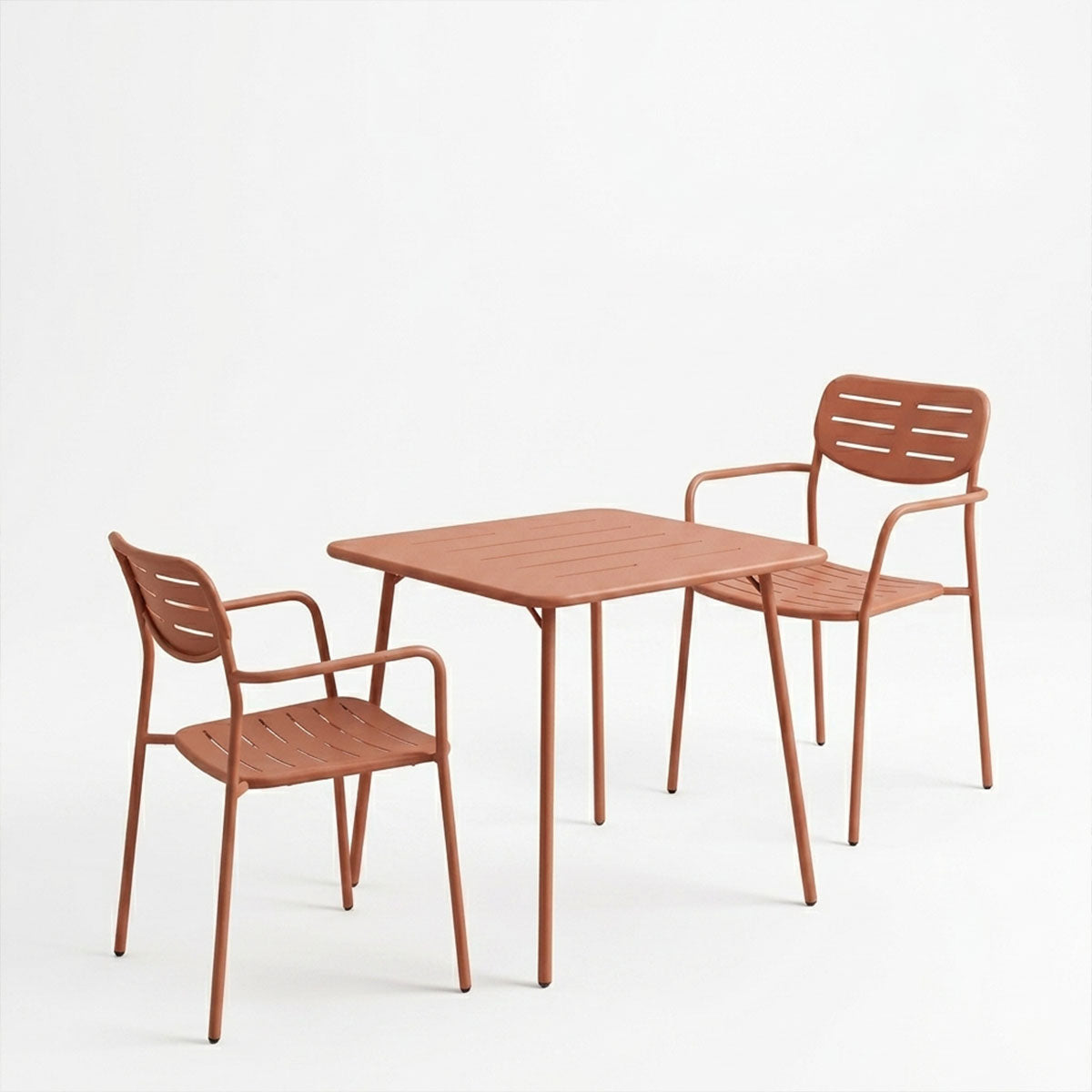 Τραπεζαρία Moraja Deraby  σετ 3τεμ terracotta μέταλλο 70x70x73εκ - Pakobazaar