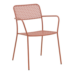 Τραπεζαρία Moraja Federal  σετ 3τεμ terracotta μέταλλο 70x70x73εκ - Pakobazaar