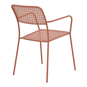 Τραπεζαρία Moraja Federal  σετ 3τεμ terracotta μέταλλο 70x70x73εκ - Pakobazaar