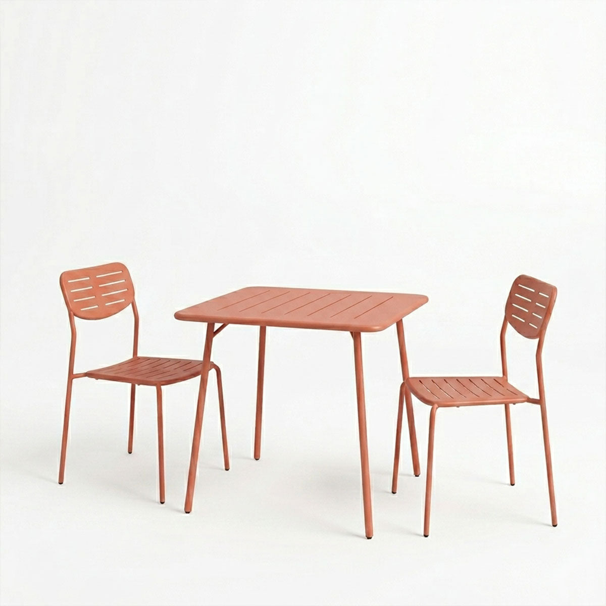 Τραπεζαρία Moraja Deraby I  σετ 3τεμ terracotta μέταλλο 70x70x73εκ - Pakobazaar