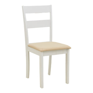 Τραπεζαρία Dallan Lars  5τεμ λευκό rubberwood Φ100(+38)x100x75εκ - Pakobazaar