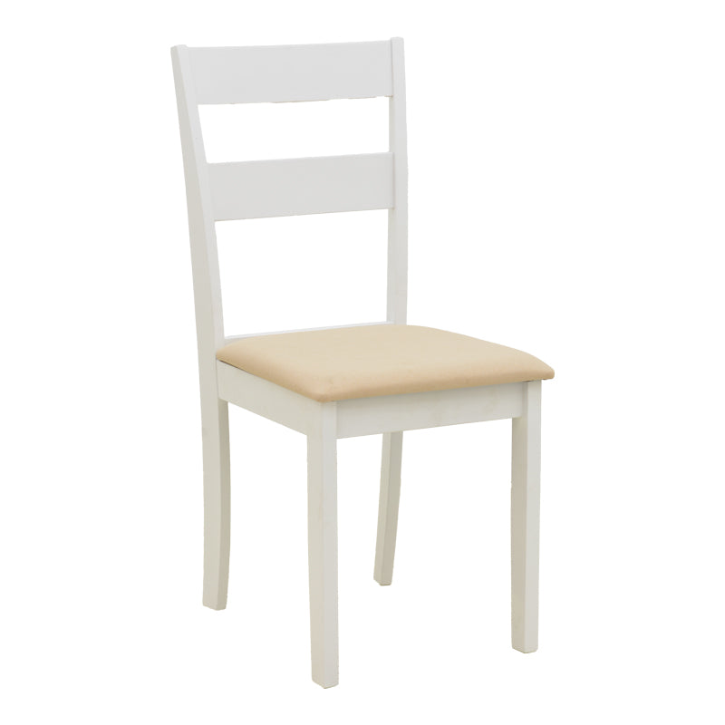Τραπεζαρία Dallan Lars  5τεμ λευκό rubberwood Φ100(+38)x100x75εκ