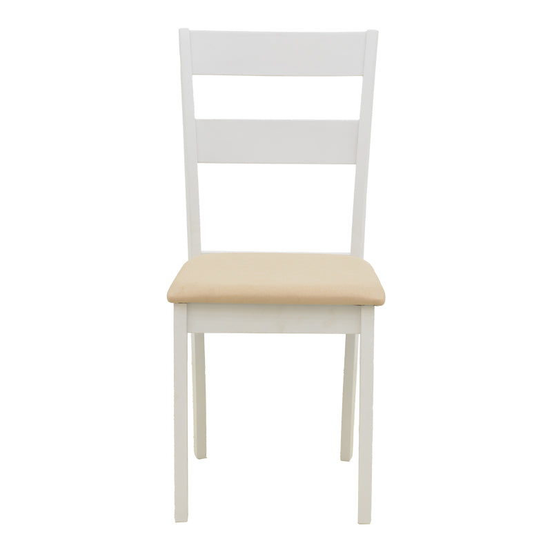 Τραπεζαρία Dallan Lars  5τεμ λευκό rubberwood Φ100(+38)x100x75εκ