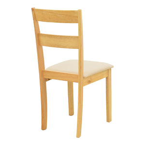 Τραπεζαρία Dallan Lars  5τεμ λευκό με φυσική απόχρωση rubberwood Φ100(+38)x100x75εκ - Pakobazaar