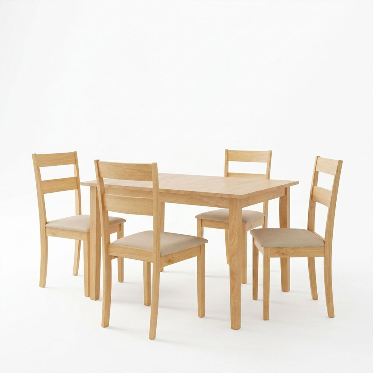 Τραπεζαρία Dallan Country  5τεμ σε φυσική απόχρωση rubberwood 120-150x80x74εκ - Pakobazaar