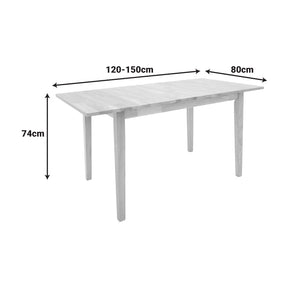 Τραπεζαρία Dallan Country  5τεμ σε φυσική απόχρωση rubberwood 120-150x80x74εκ - Pakobazaar
