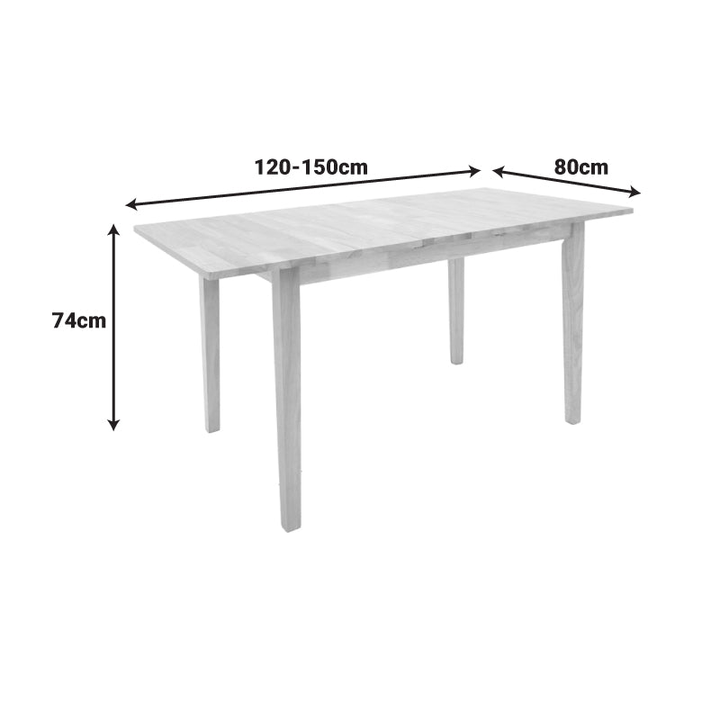Τραπεζαρία Dallan Country  5τεμ σε φυσική απόχρωση rubberwood 120-150x80x74εκ - Pakobazaar