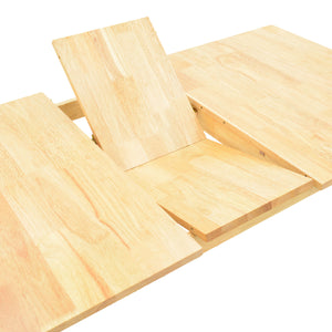 Τραπεζαρία Dallan Country  7τεμ σε φυσική απόχρωση rubberwood 120-150x80x74εκ - Pakobazaar