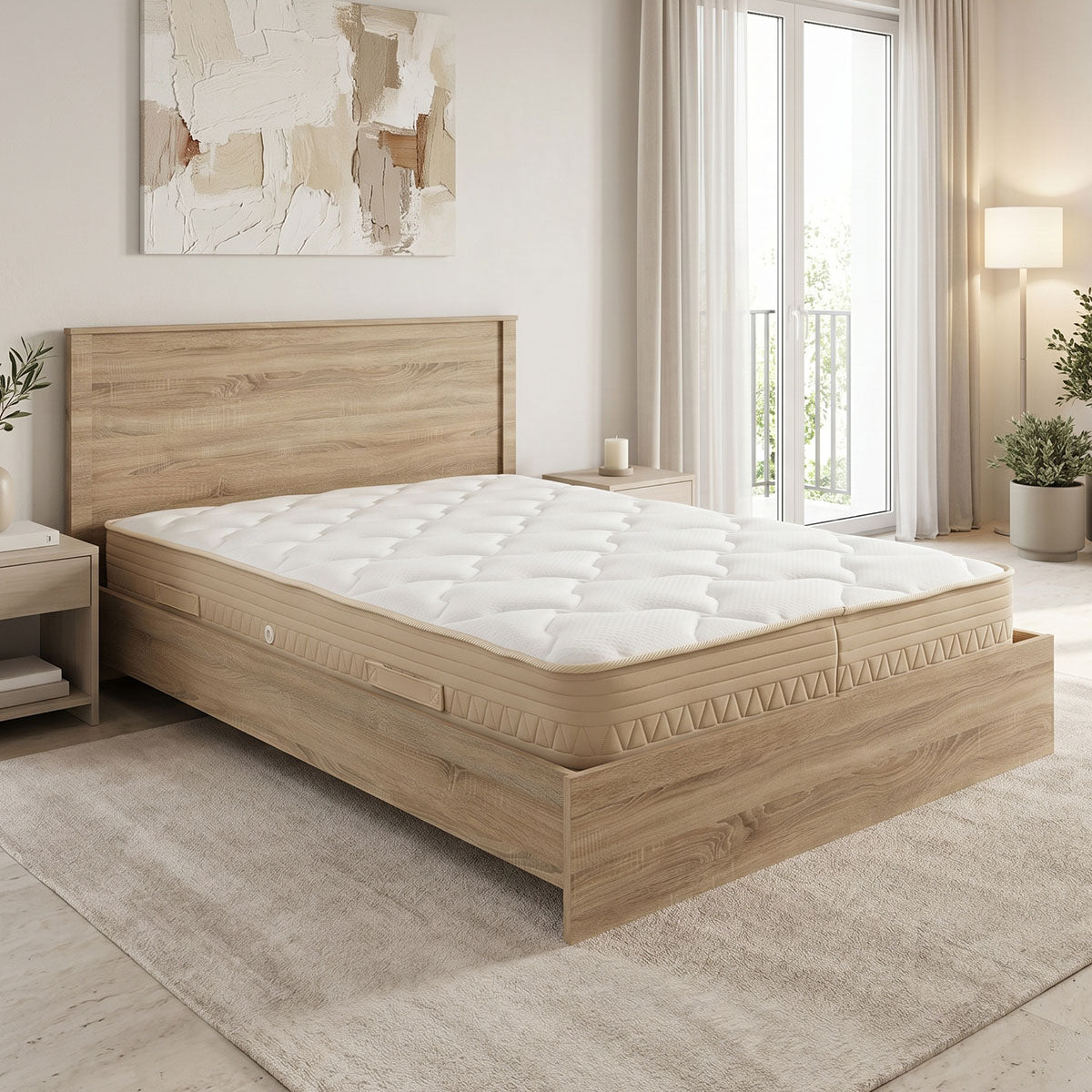 Κρεβάτι με στρώμα Athos Sleepy  sonoma 160x200εκ