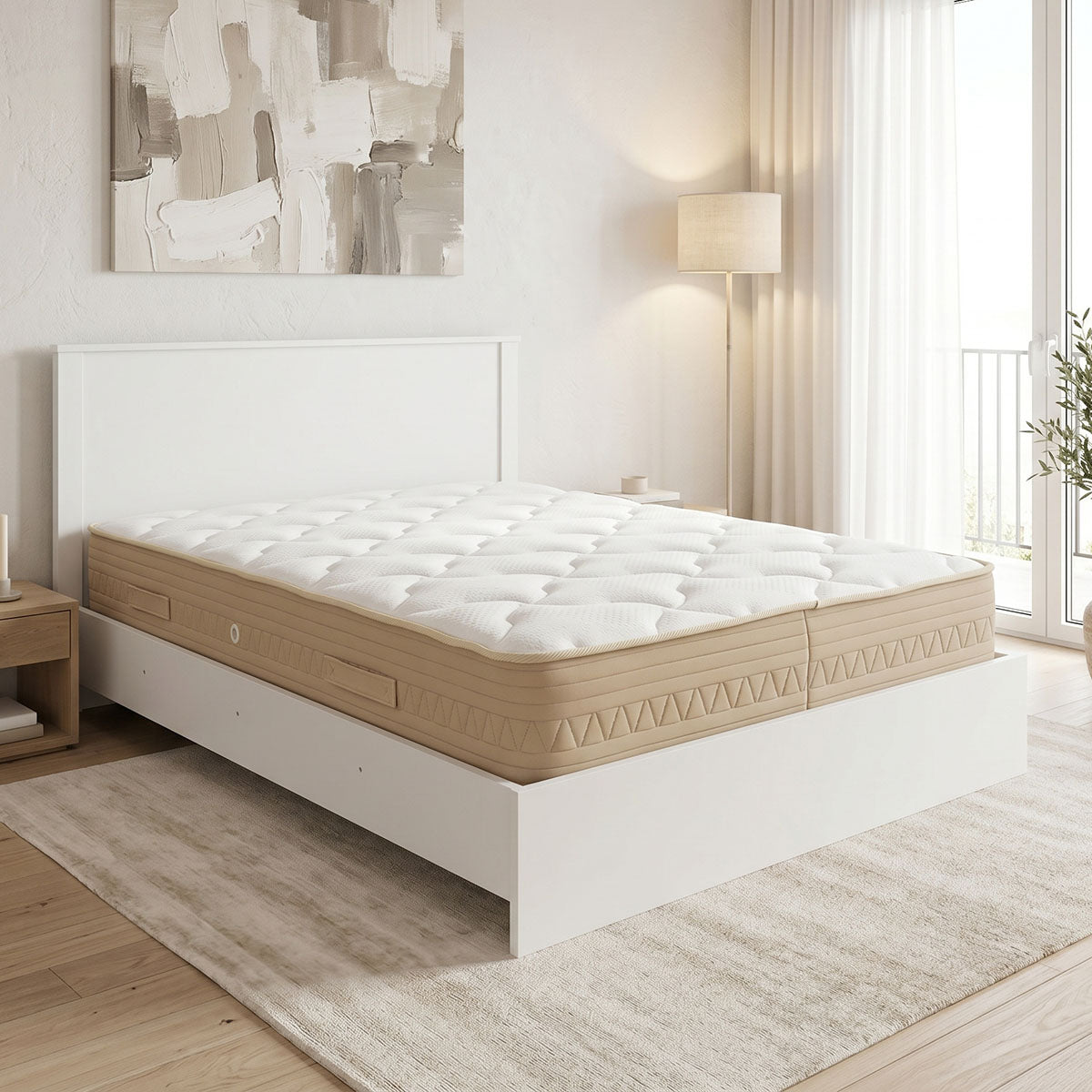 Κρεβάτι με στρώμα Athos Sleepy  λευκό 160x200εκ - Pakobazaar