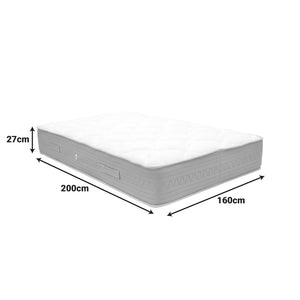 Κρεβάτι με στρώμα Athos Sleepy  sonoma λευκό 160x200εκ - Pakobazaar