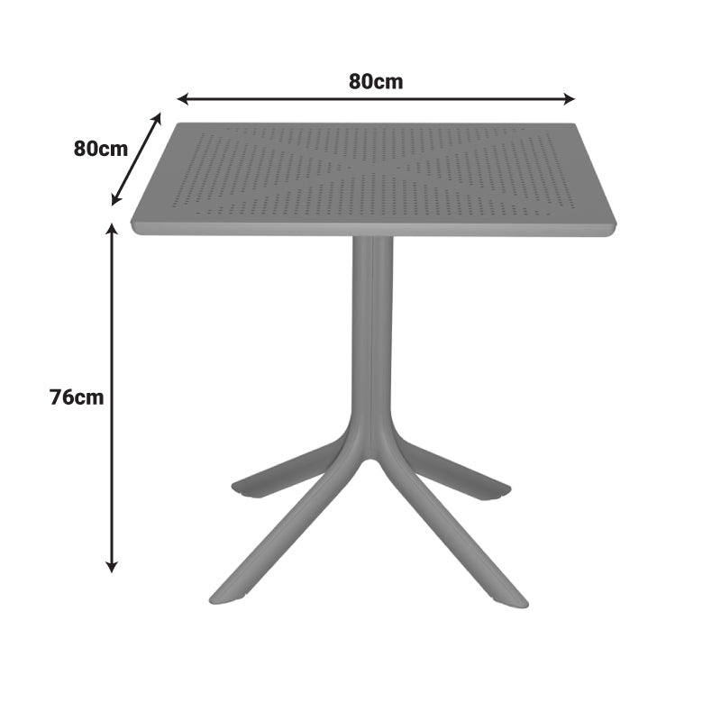 Τραπεζαρία Zoi Groovy  σετ 5τεμ ανθρακί PP 80x80x74εκ - Pakobazaar