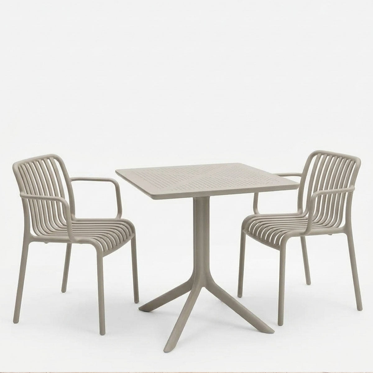 Τραπεζαρία Zoi Groovy  σετ 3τεμ cappuccino PP 80x80x74εκ